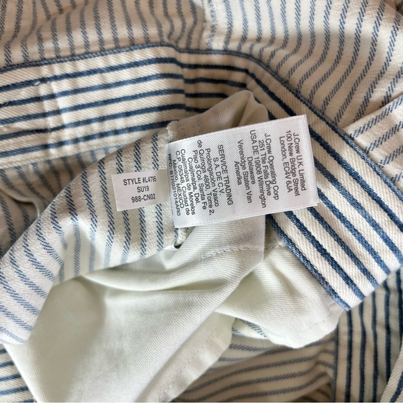 J. Crew Point Sur Women's Striped Jumpsuit Size 4 NWT Denim Wide Leg Tailored - Picture 11 of 15